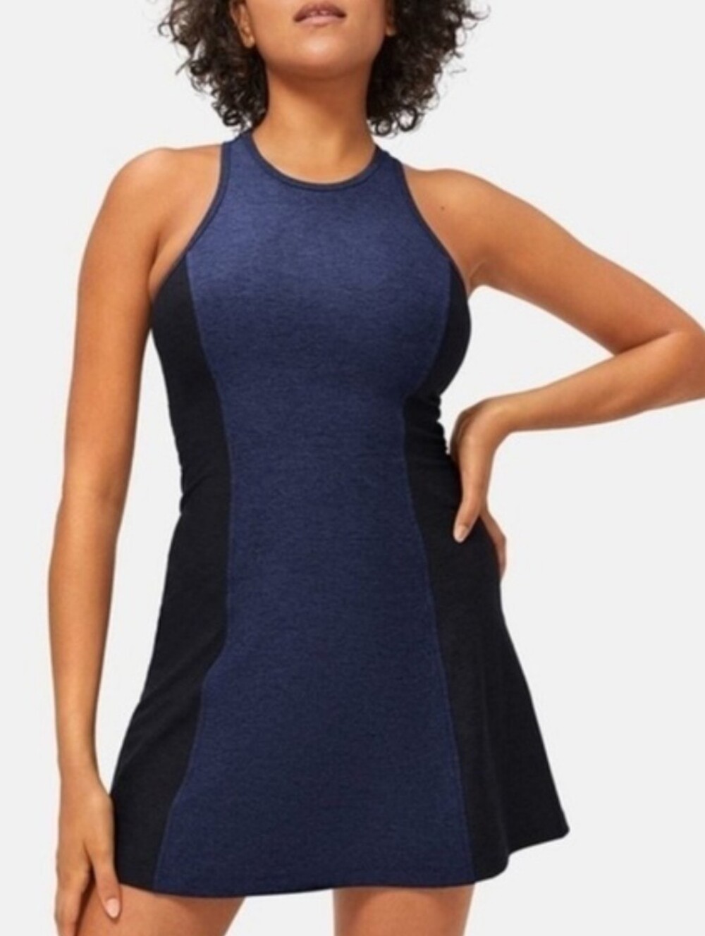 Outdoor Voices Athena Dress Navy and Charcoal Athletic Tank Dress Sz. M Like New